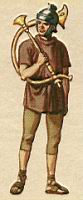 Rome, Soldat, Buccinateur de l'infanterie legere, avec le pantalon emprunte aux gaulois